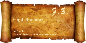 Fogd Benedek névjegykártya